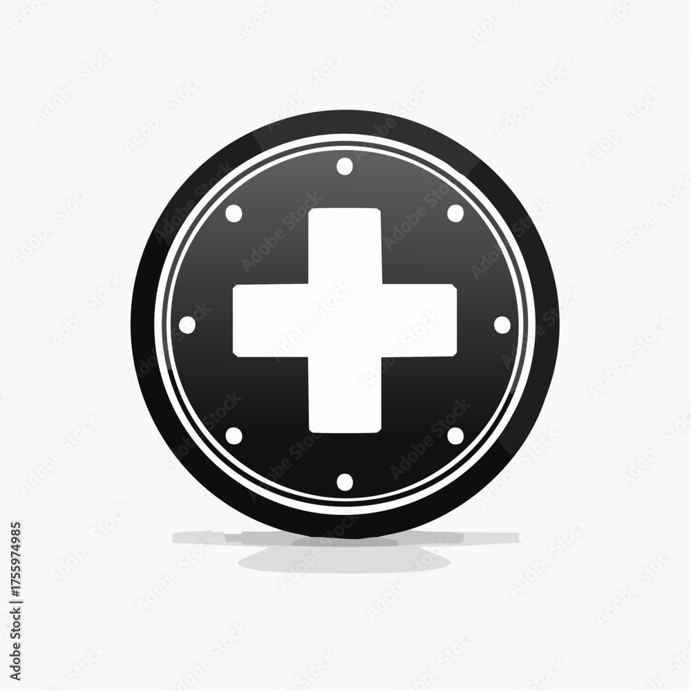 Obraz premium First aid medical sign flat icon for app and website