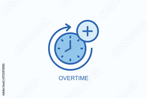 Overtime Icon Or Logo Isolated Vector Illustration