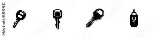 Unique collection of key silhouettes showcasing various shapes and designs displayed against a clean background
