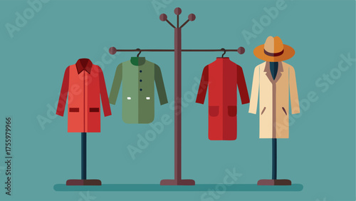 A coat rack for guests to hang their coats and hats.