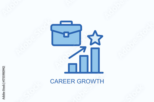Career Growth Icon Or Logo Isolated Vector Illustration