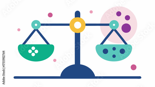Balanced Formula Design a balance scale with exosomes on one side and peptides on the other emphasizing their equal contributing roles in antiaging solutions.