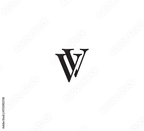 Elegant Serif Monogram Logo with Overlapping Initial Letters – Vintage and Modern Branding Design vv