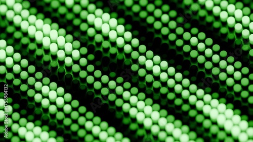 Abstract green dots waving diagonally animation