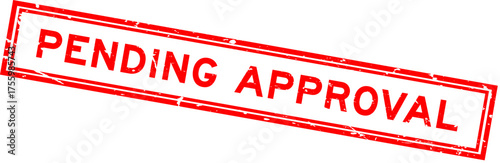 Grunge red pending approval word rsquare ubber seal stamp on white background