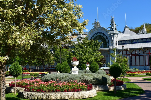 in the Flower Garden Park in Pyatigorsk on a clear autumn day