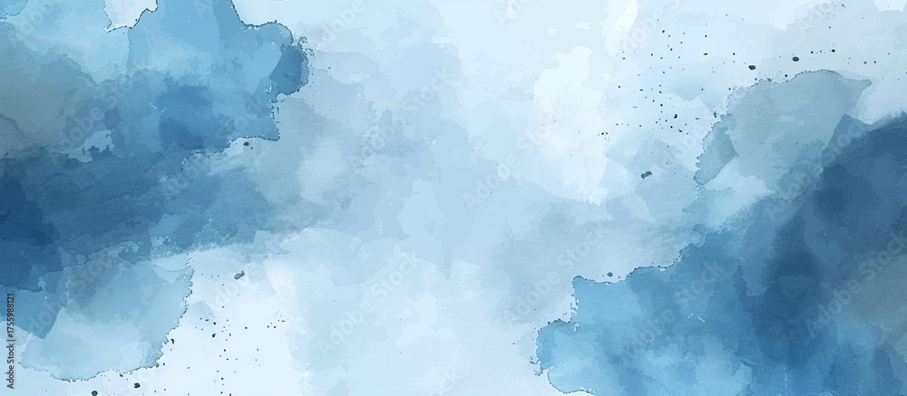 Obraz premium Blue watercolor paint abstract design. Use as background for web or invitation