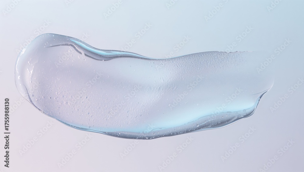 Fototapeta premium Detailed view of serum texture with light blue and pink gradient background