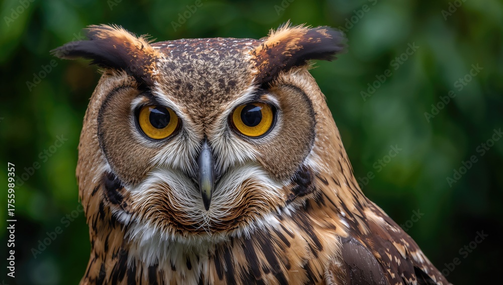 Fototapeta premium Close-up of a brown owl highlighting the beauty of wildlife with its unique characteristics