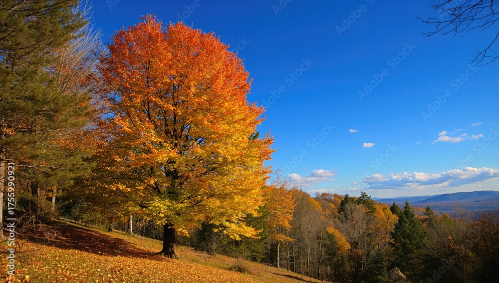 Fototapeta premium Gorgeous tree amidst fall woodland