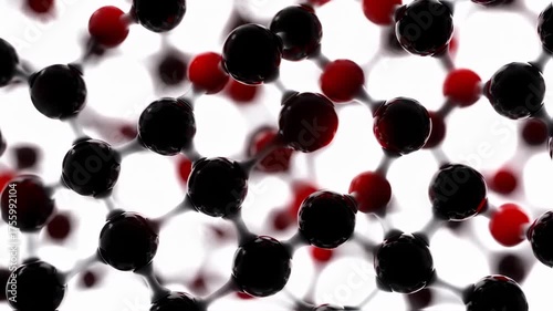 Abstract Molecular Structure Animation Showing Interconnected Atoms Concept