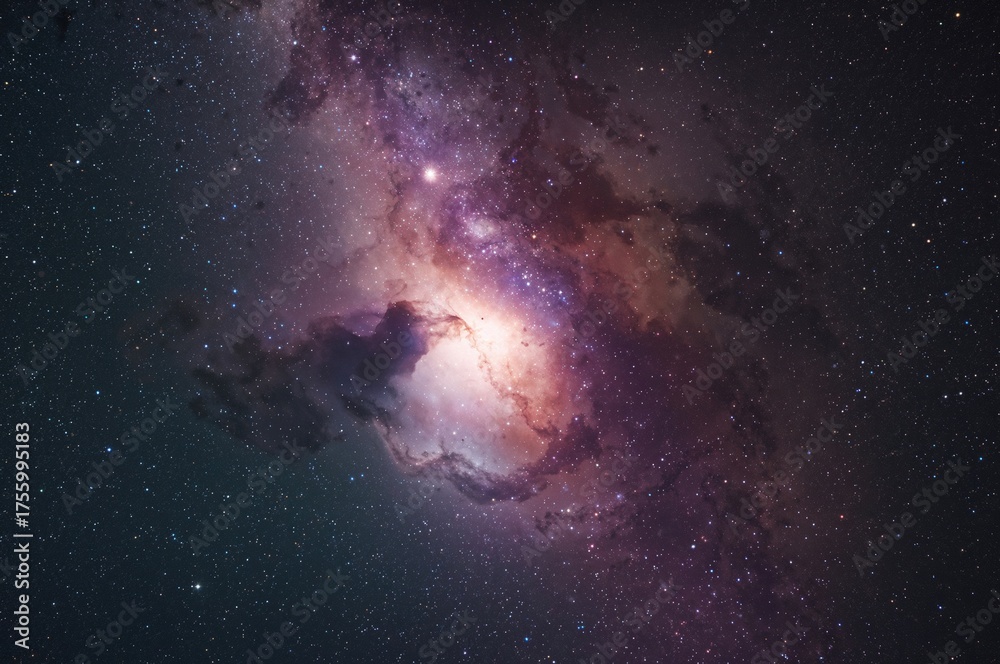 Fototapeta premium Cosmic explosion illuminating a vast star-filled nebula