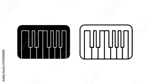 Piano keys with transparent background