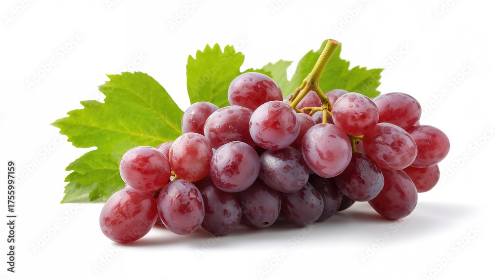 Fototapeta premium Fresh grapes isolated on a plain white backdrop