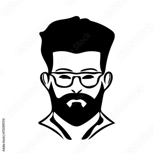 man in glasses silhouette illustration 