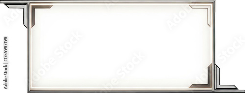 Modern white picture frame isolated on transparent background