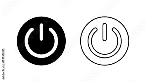 Power button icon with transparent background