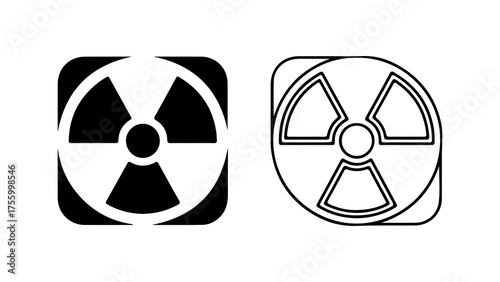 Radioactive hazard symbols with transparent background
