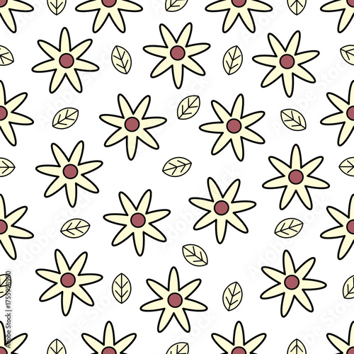 Seamless Pattern wallpaper Vector Illustration baroque yellow floral ornament graphic for fabric packaging ornate Elegant Vintage carpet Luxury cloth Home Decoration green white background