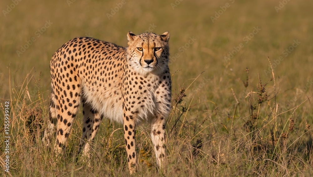 Naklejka premium A Fast Cheetah Roaming the Savannah