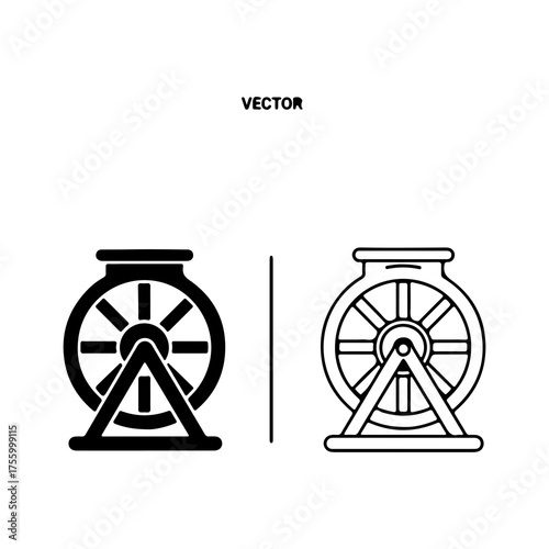 Ferris wheel icon with transparent background