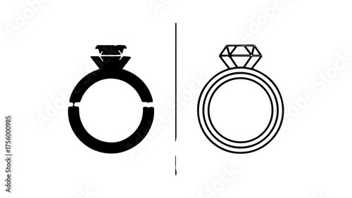 Diamond ring icon with transparent background
