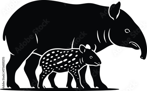 Tapir Mother and Calf