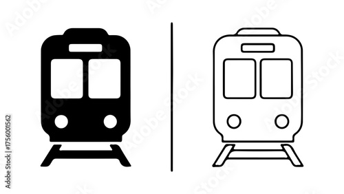Train front view outline with transparent background