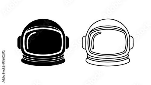 Astronaut helmet outline with transparent background