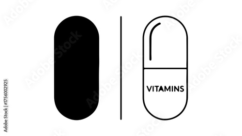Capsule vitamins with transparent background