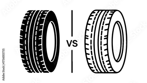 Tire comparison with transparent background