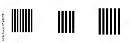 Patterns of vertical lines create a striking visual effect in a minimalist design featuring contrasting colors