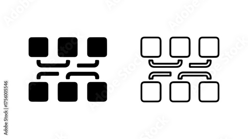 Connected nodes network with transparent background