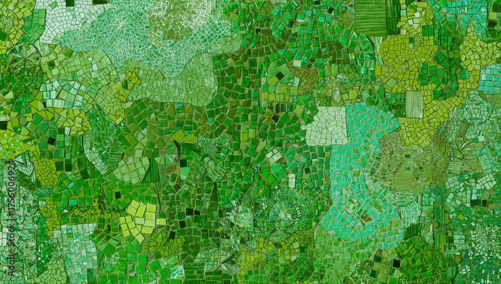 Fototapeta premium Design backdrop featuring green mosaic art