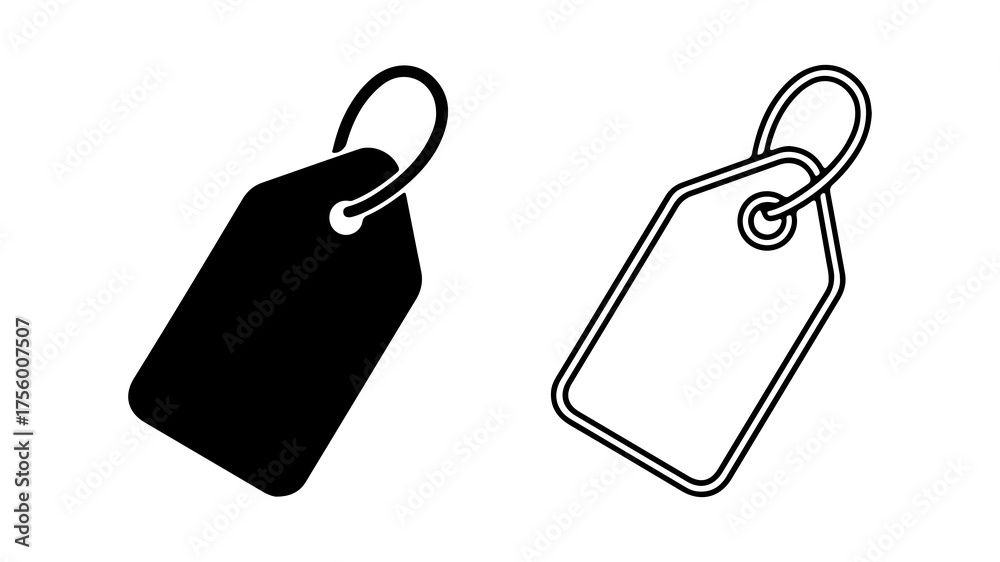 Fototapeta premium Price tags with loop for hanging with transparent background