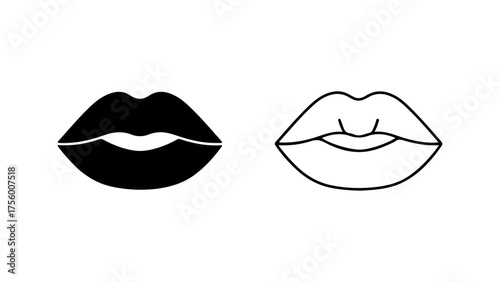 Lips icon set with transparent background