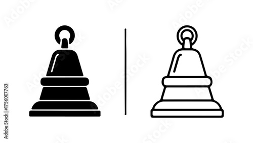 Chess pawn icons with transparent background
