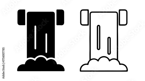 Ancient column ruin with transparent background