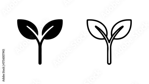 Plant sprout icon with transparent background