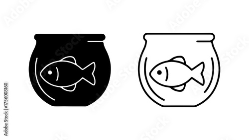 Fishbowl with fish with transparent background
