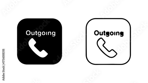 Outgoing call icon with transparent background