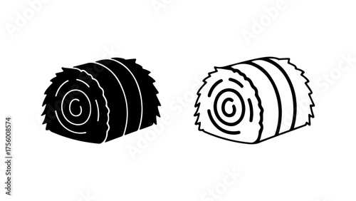 Hay bales outline with transparent background