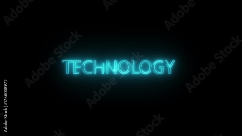 technology neon with black background