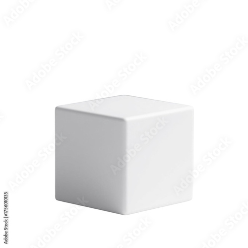 white cube isolated on white
