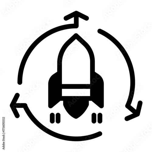 Startup Launch Growth Rocket icon from the Customer Development icon collection (Mixed Style)