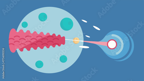 Animation of Collagen Production A dynamic illustration showing the process of collagen fibers forming as a result of laser treatment and exosome application.