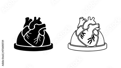Anatomy heart icon with transparent background
