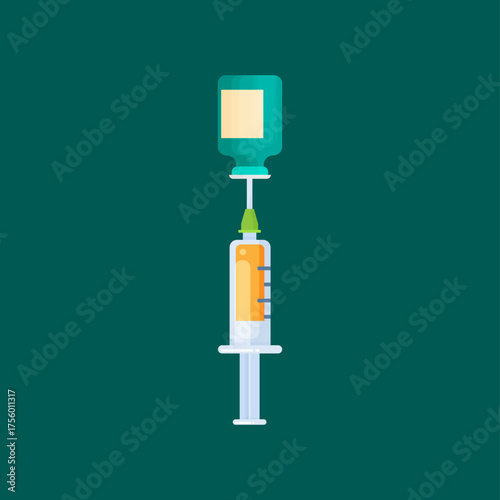 Poison bottle flat vector icon isolated on color background