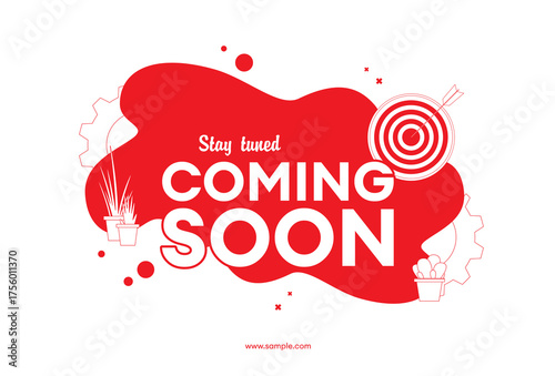 modern coming soon poster with stay tuned message