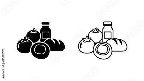 Food assortment icon with transparent background